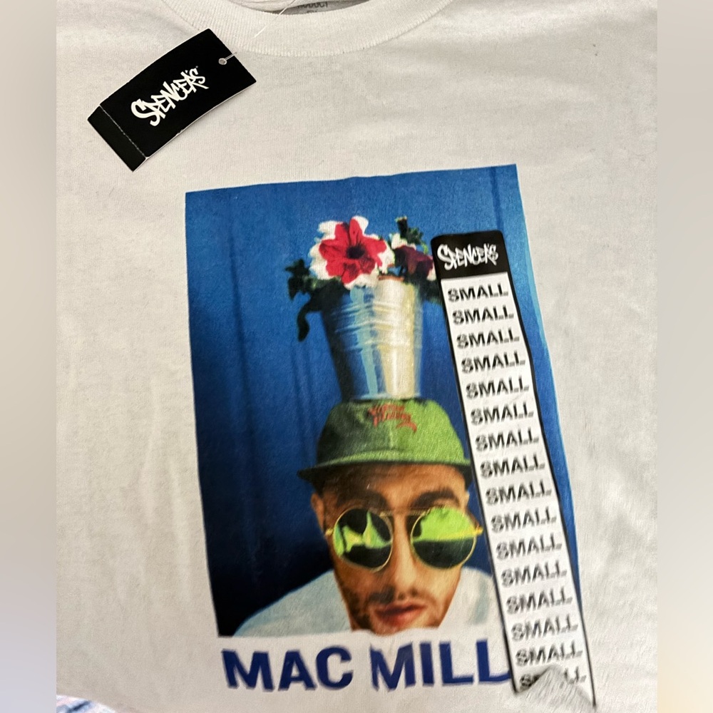 Spencer's Mac Miller Graphic Tee - White and Blue